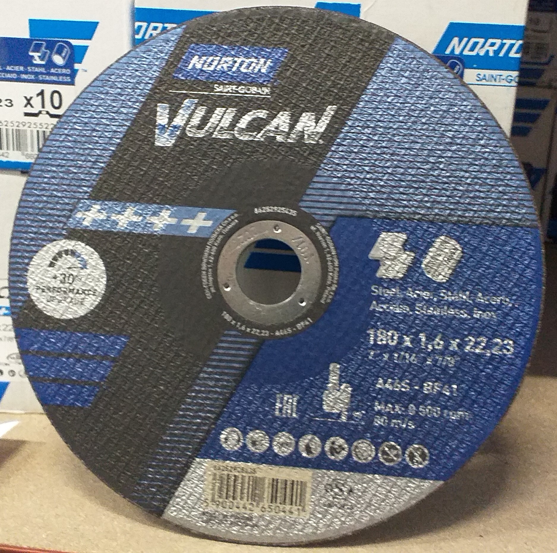 Disc VULCAN 180x1.6x22.23mm pentru metal si inox, Norton